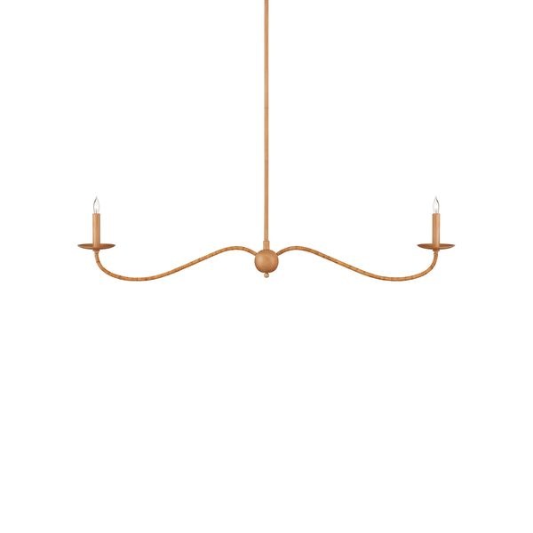 【CURREY】アメリカ・デザインシャンデリア「Saxon」2灯 ナチュラル (W1099×H356-1486mm)