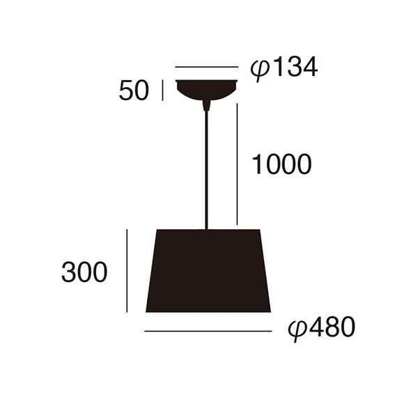 エスプレッソペンダント「Espresso」1灯　ホワイト・ブラウン（φ480×H300mm）