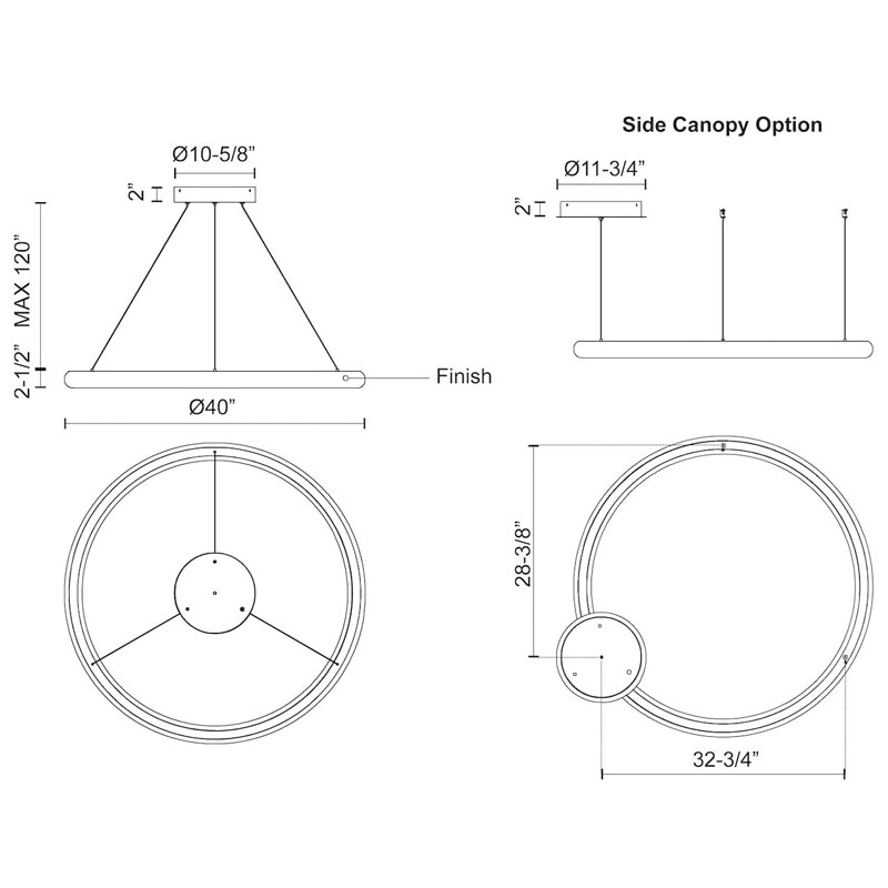 【KUZCO】アメリカ・ LEDフープデザイン照明 「Cumulus Minor」(φ1010mm)※要問合せ