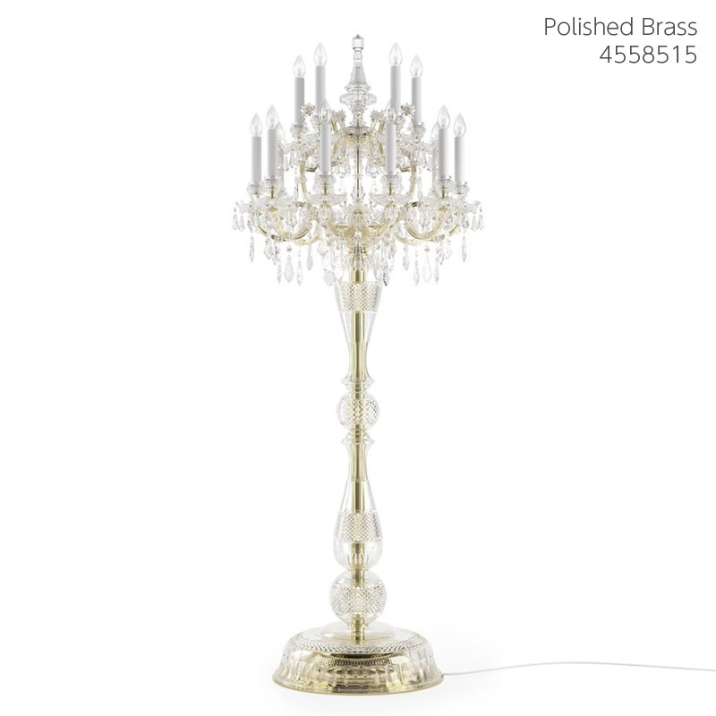 【Preciosa】「Maria Theresa」クリスタルフロアライト 15灯 ゴールド（W660×H1780mm）