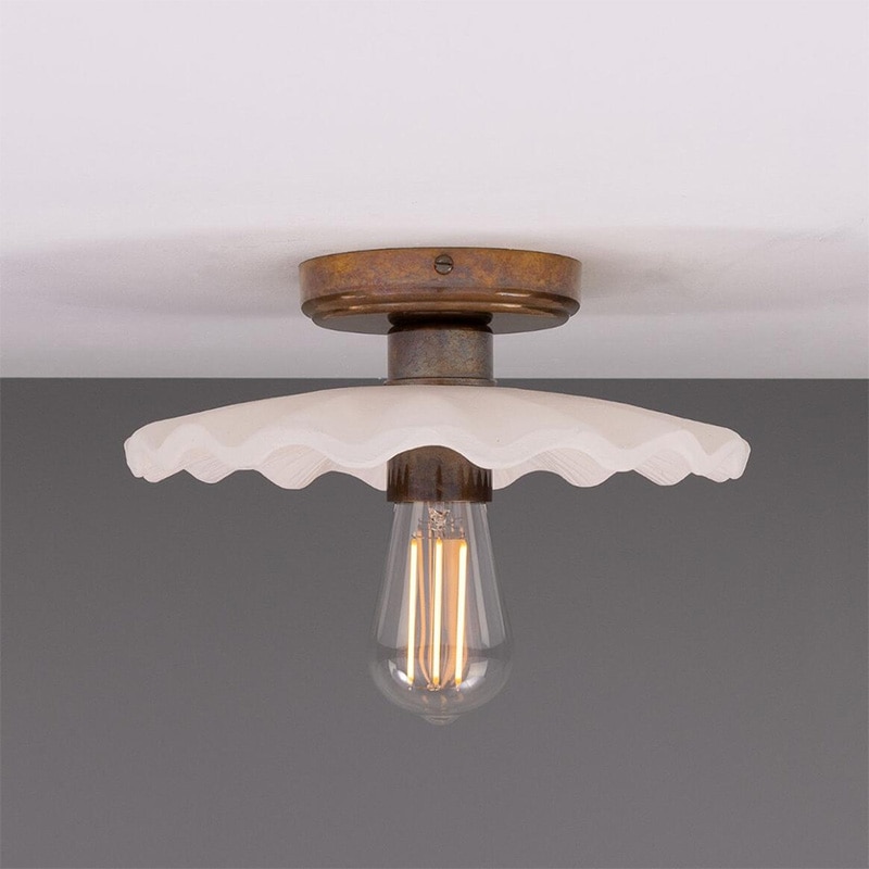 【Mullan】アイルランド「Kapok-Organic Ceramic」シーリングライト 1灯 マットホワイト（D270×H100mm）