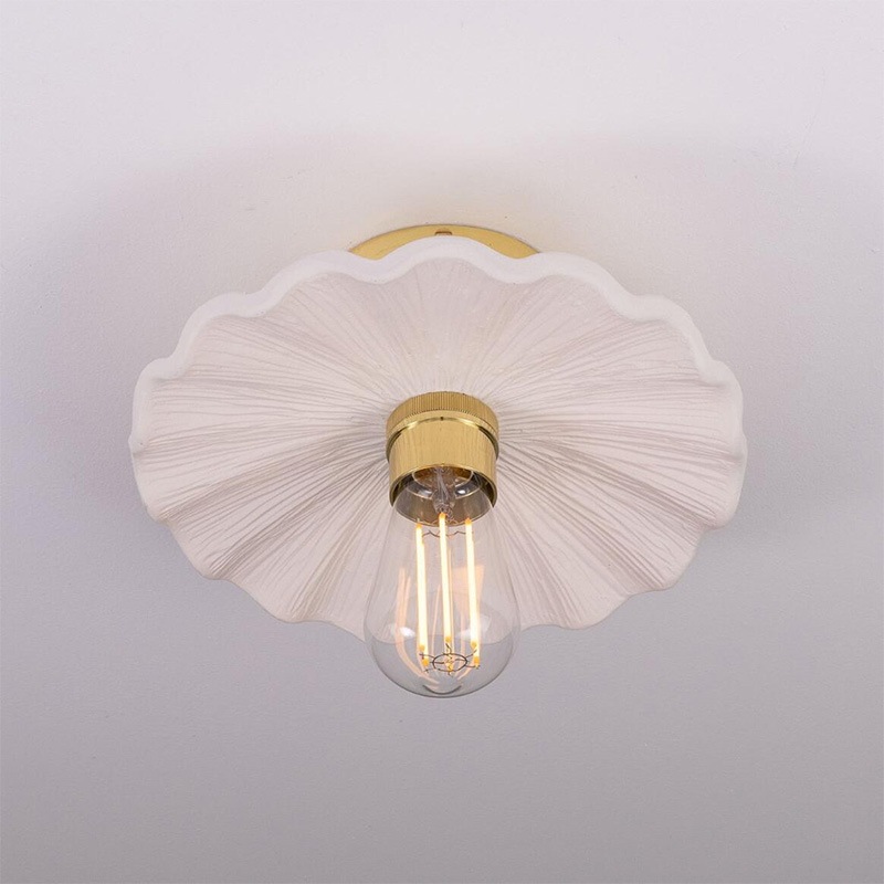 【Mullan】アイルランド「Kapok-Organic Ceramic」シーリングライト 1灯 マットホワイト（D270×H100mm）