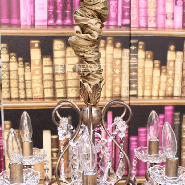 【在庫有！】シャンデリア・チェーンカバー オリーブ（L180×φ4.5cm）