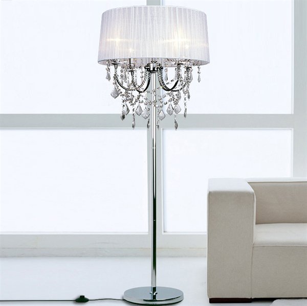 フロアランプ フロアスタンド ローズブラック クリスタル LED