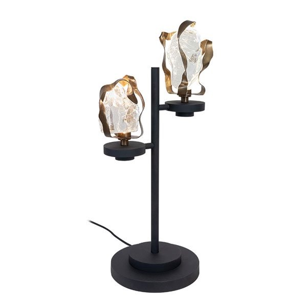 【MARETTI】オランダ・テーブルランプ「GLASS JEWEL」2灯 BRONZE(φ180×H600mm)