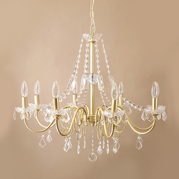 クリスタルシャンデリア 「Novia」 8灯 Gold（Φ695×H640mm） | EL JEWEL