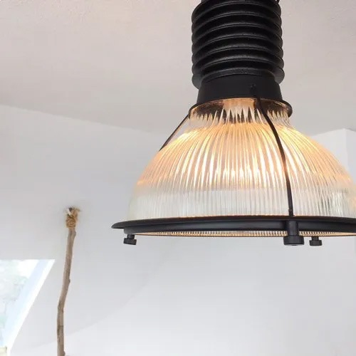 【HERMOSA】ペンダントライト「BYRON GLASS SHADE」1灯・BK(W300×H355mm)