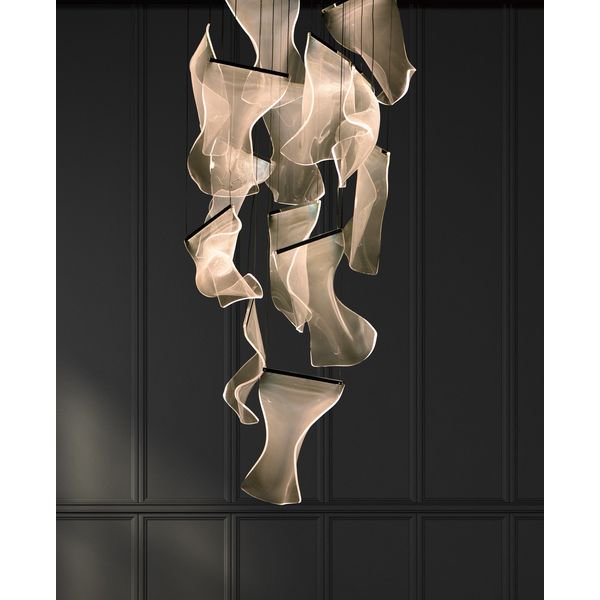 【ET2】アメリカ・シーリングペンダントライト「RINKLE」14灯（W700×L700×H360-3400mm）