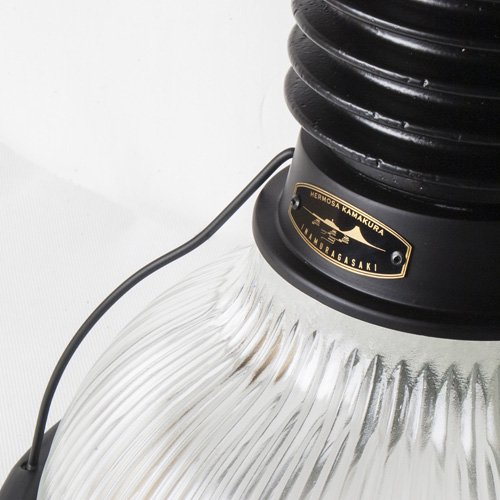 【HERMOSA】ペンダントライト「BYRON GLASS SHADE」1灯・BK（W300×H350mm）