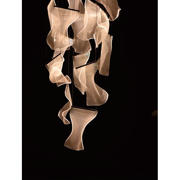 【ET2】アメリカ・シーリングペンダントライト「RINKLE」14灯（W700×L700×H360-3400mm）