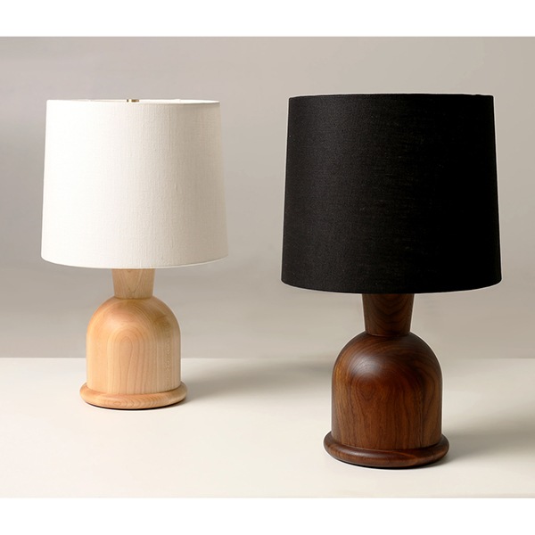 【WorkOf】アメリカ・デザイン照明 テーブルライト「Beacon Table Lamp」ウォールナット／メープル 1灯（φ280×H458mm）