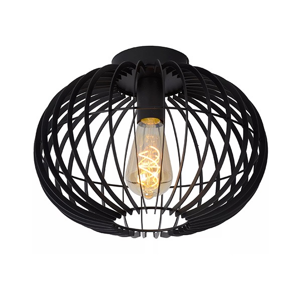 【LUCIDE】ベルギー　デザイン照明　シーリングライト「REDA」Black（φ320×H245mm）