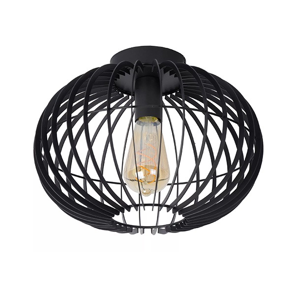 【LUCIDE】ベルギー　デザイン照明　シーリングライト「REDA」Black（φ320×H245mm）