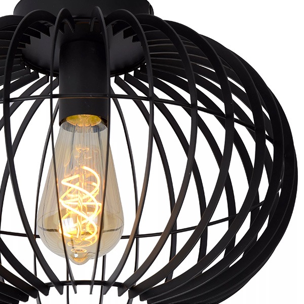 【LUCIDE】ベルギー　デザイン照明　シーリングライト「REDA」Black（φ320×H245mm）