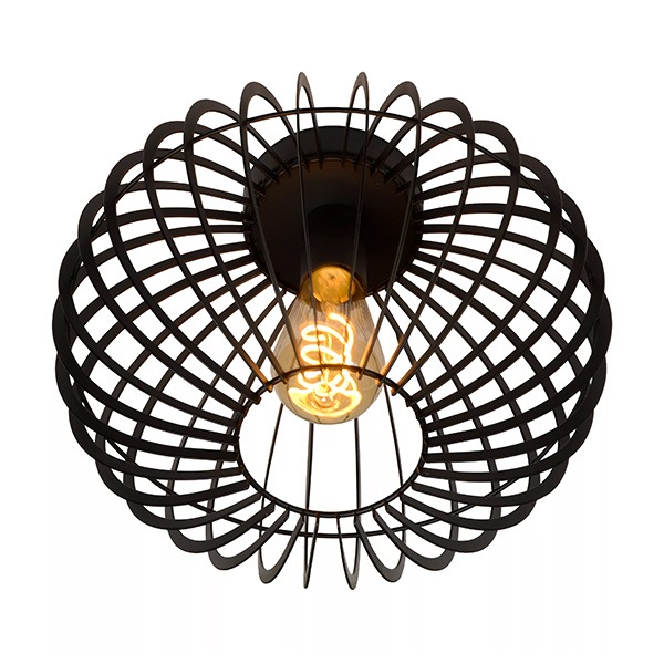 【LUCIDE】ベルギー　デザイン照明　シーリングライト「REDA」Black（φ320×H245mm）