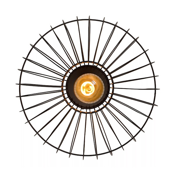 【LUCIDE】ベルギー　デザイン照明　シーリングライト「REDA」Black（φ320×H245mm）