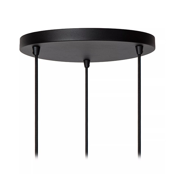 【LUCIDE】ベルギー　デザイン照明　シーリングペンダントライト「ROSAS」Black　3灯（φ180×H220mm）