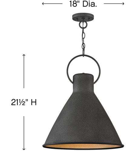 【HINKLEY】ペンダントシーリングライト「Winnie」1灯（L457×W457×H546mm）