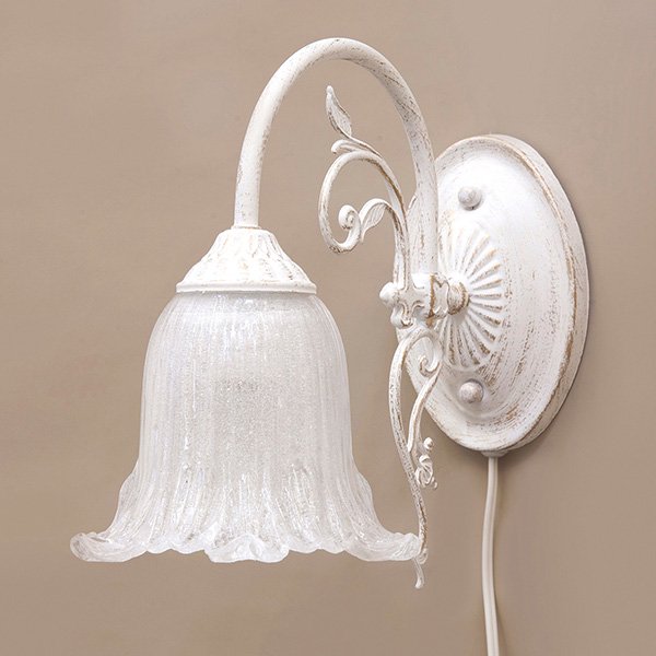 クラシカルウォールランプ1灯「イザベラ」・ホワイトブラッシュゴールド