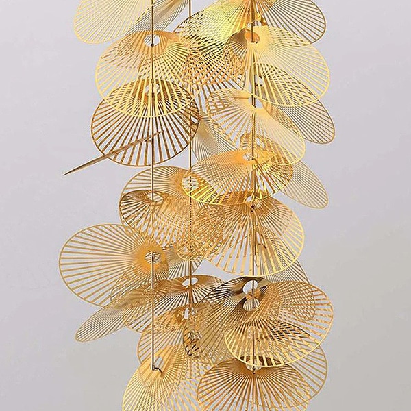 デザイン照明 「Cluster Leaf Chandelier」 グレイ/ゴールド（φ800