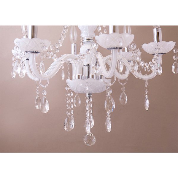 saさん専用 ホワイトクリスタルシャンデリア 6灯 LED対応】 クリスタルシャンデリア 6灯(ライカ・ホワイト