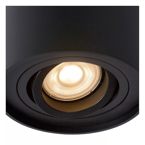 【LUCIDE】ベルギー デザイン照明 シーリングライト「TUBE」Black 1灯(φ96×H125mm)