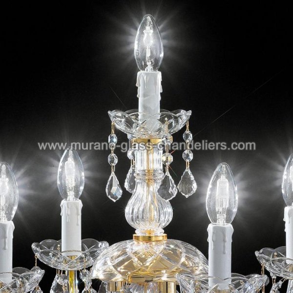 【MURANO GLASS CHANDELIERS】イタリア・ヴェネチアンガラステーブルライト5灯「BOTTICELLI」（W500×H620mm）