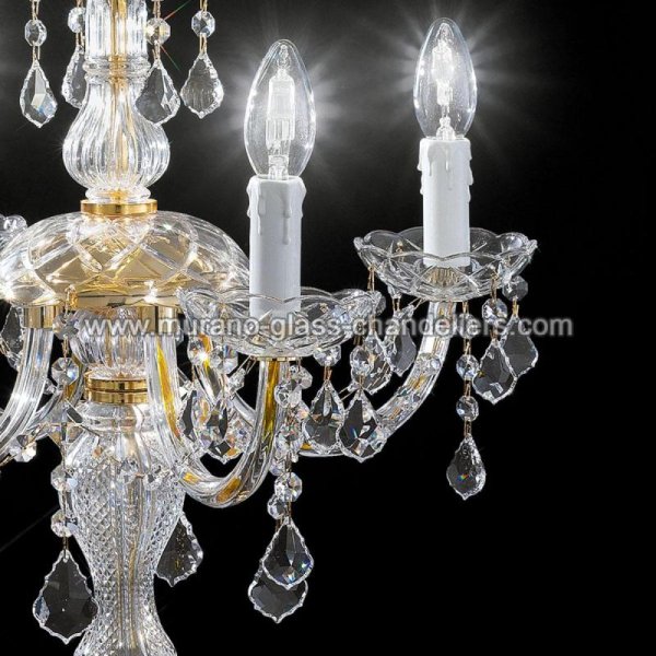 【MURANO GLASS CHANDELIERS】イタリア・ヴェネチアンガラステーブルライト5灯「BOTTICELLI」（W500×H620mm）