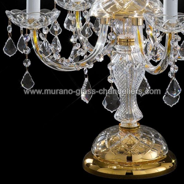 【MURANO GLASS CHANDELIERS】イタリア・ヴェネチアンガラステーブルライト5灯「BOTTICELLI」（W500×H620mm）