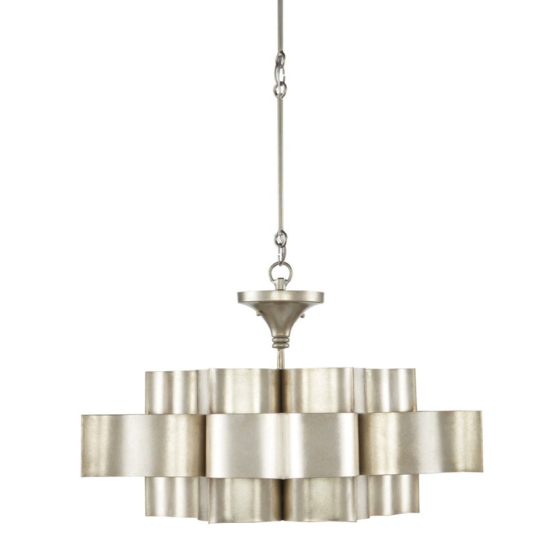 【CURREY】アメリカ・シャンデリア 6灯「Grand Lotus」L シルバー（D762×H406mm）