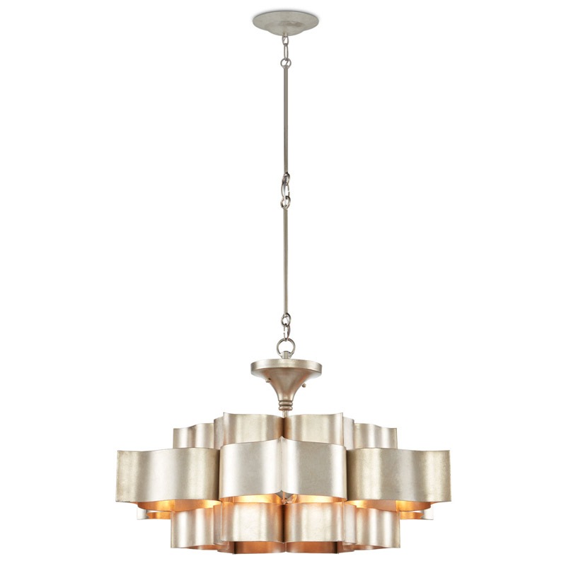 【CURREY】アメリカ・シャンデリア 6灯「Grand Lotus」L シルバー（D762×H406mm）