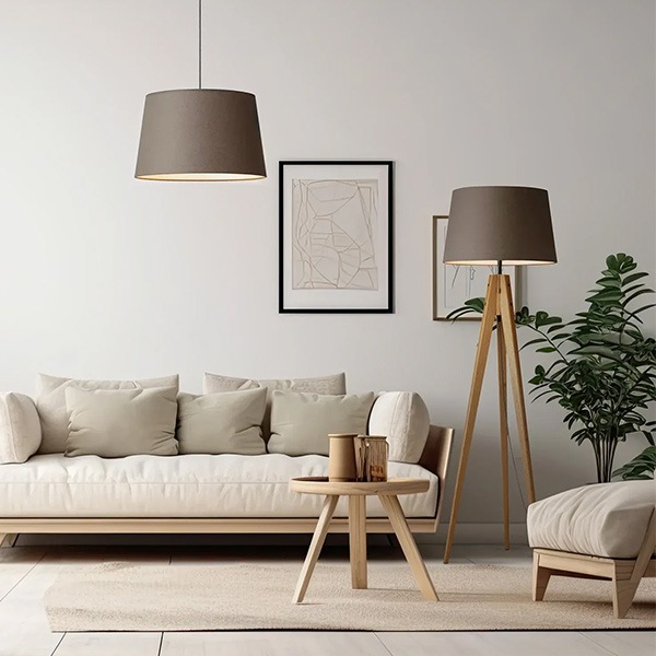 エスプレッソフロアーランプ「Espresso」1灯　ホワイト・ブラウン（φ480×H1500mm）