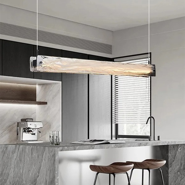 デザイン照明　モダンガラスペンダントライト　ホワイト（W900～1500mm）