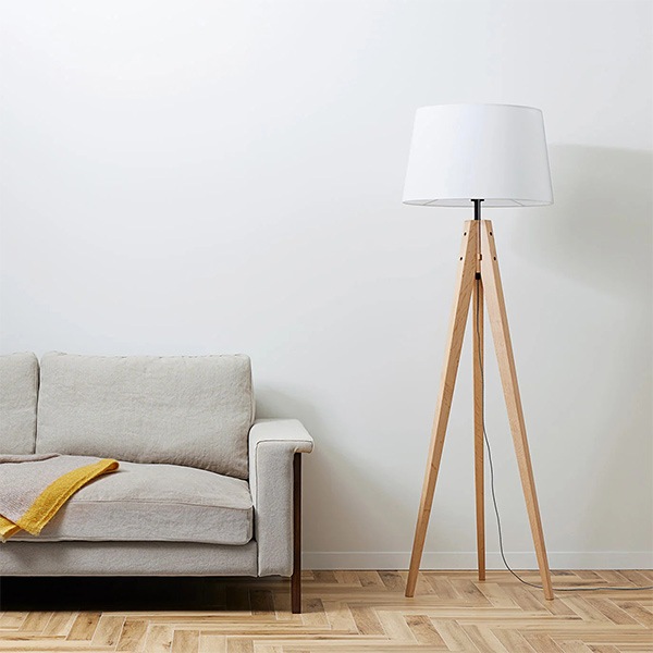 エスプレッソフロアーランプ「Espresso」1灯　ホワイト・ブラウン（φ480×H1500mm）