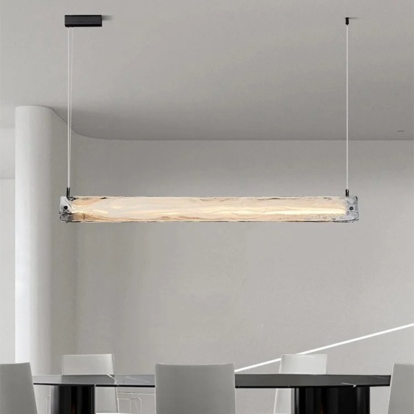 デザイン照明　モダンガラスペンダントライト　ホワイト（W900～1500mm）