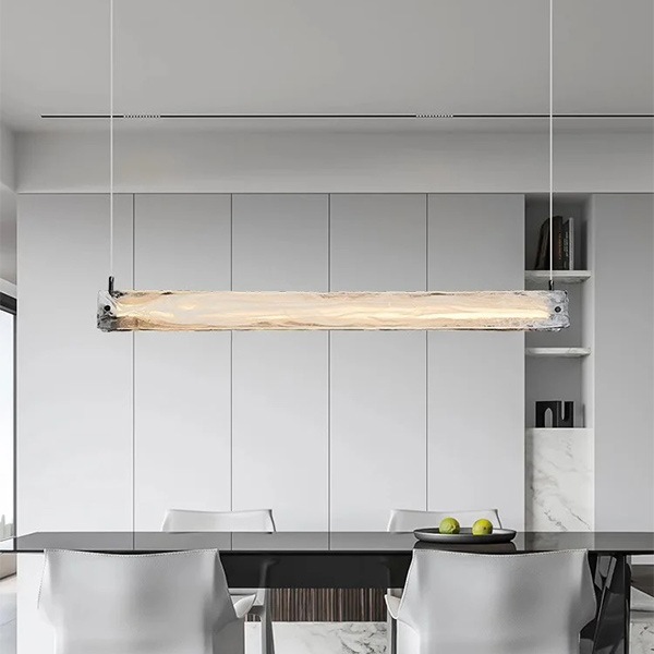 デザイン照明　モダンガラスペンダントライト　ホワイト（W900～1500mm）