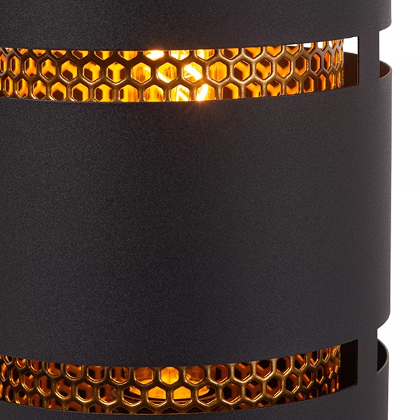 【LUCIDE】ベルギー　デザイン照明　テーブルライト「ROSAS」Black　1灯（φ160×H300mm）