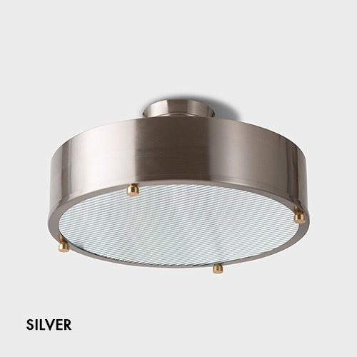 【HERMOSA】ニール シーリングランプ「NEIL CEILING LAMP」シルバー（W455×H220mm）