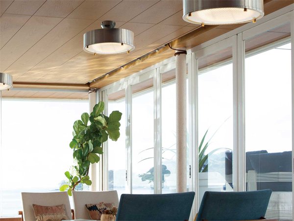 【HERMOSA】ニール シーリングランプ「NEIL CEILING LAMP」シルバー（W455×H220mm）