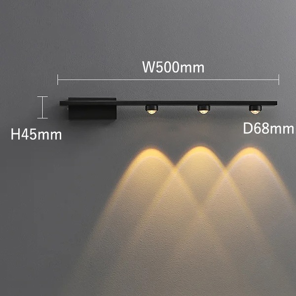 【リーズナブル】デザイン照明 モダン LEDウォールライト 3灯（W500×H45×D68mm） ウォールライト・ブラケットライト