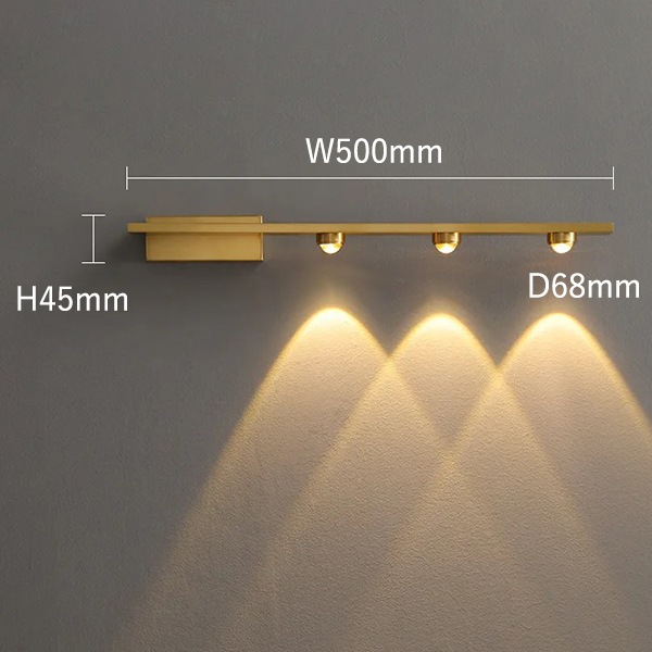 【リーズナブル】デザイン照明 モダン LEDウォールライト 3灯（W500×H45×D68mm） ウォールライト・ブラケットライト