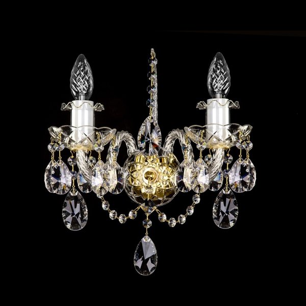 【ART GLASS】クリスタルブラケット「LESJA」2灯(W330×H280mm)*