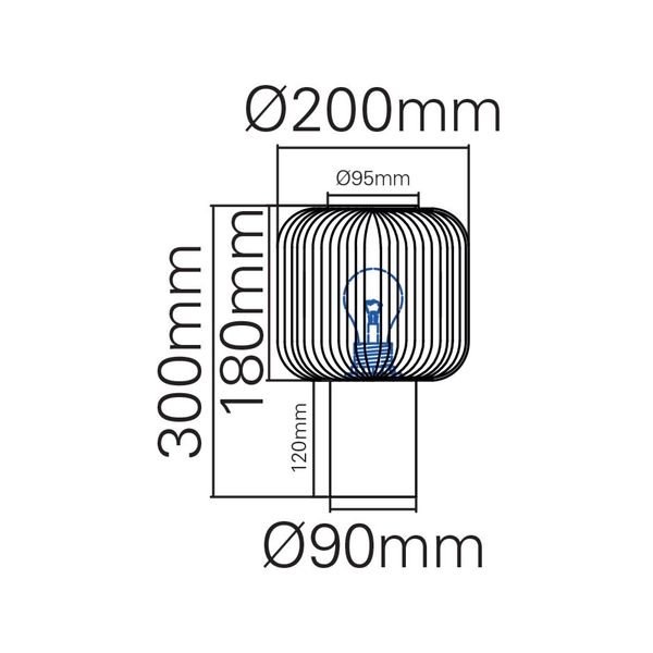 【MARETTI】オランダ・テーブルランプ「NERF」1灯  BLACK（φ200×H300mm）