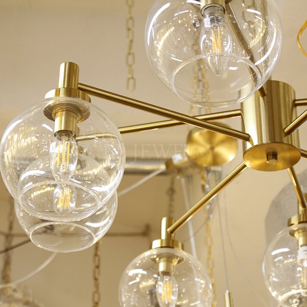 モダンシャンデリア 8灯 ガラス ゴールド クリスタルガラス シャンデリア FIONA フィオナ 8灯 ゴールド