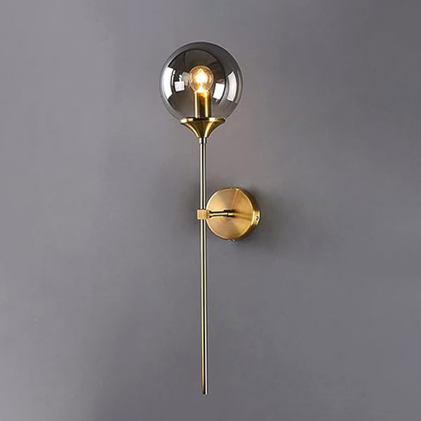 【hugbel】ウォールライト「Amber Shere」1灯・ゴールド（φ150×D180×H590mm）