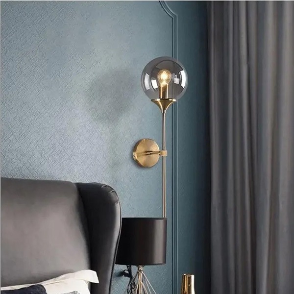 【hugbel】ウォールライト「Amber Shere」1灯・ゴールド（φ150×D180×H590mm）