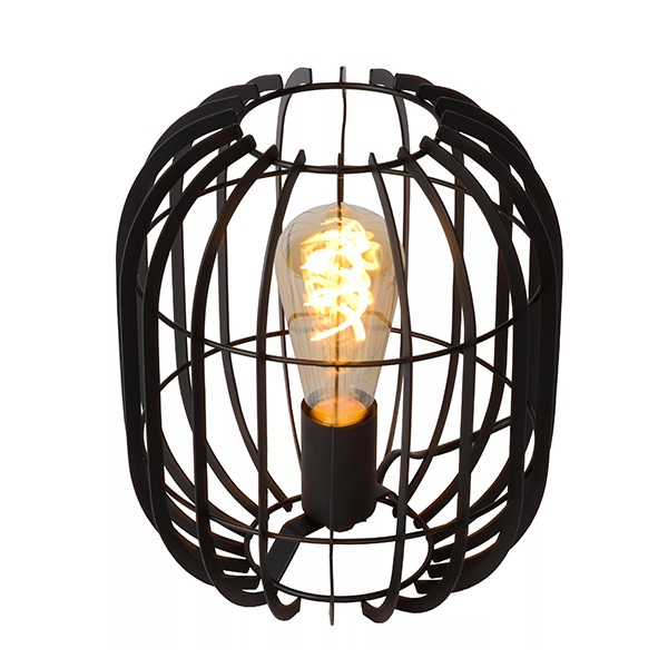 【LUCIDE】ベルギー デザイン照明 テーブルライト「REDA」Black(φ220×H260mm)