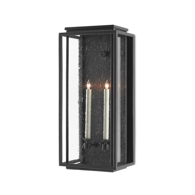 【CURREY】アメリカ・アウトドアウォールライト 2灯「Wright」M ブラック(W300×D210×H680mm)