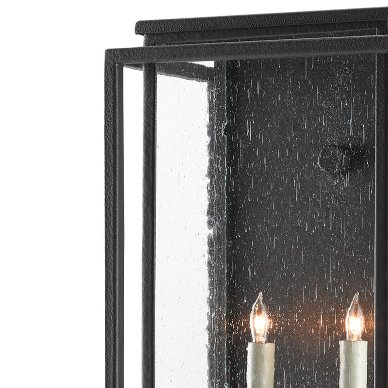 【CURREY】アメリカ・アウトドアウォールライト 2灯「Wright」M ブラック(W300×D210×H680mm)