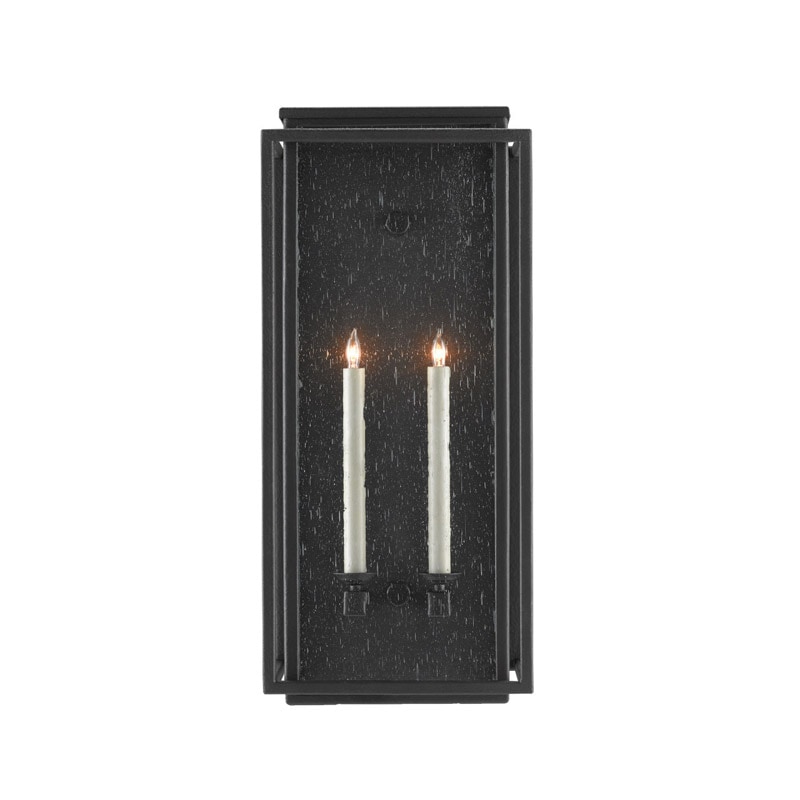 【CURREY】アメリカ・アウトドアウォールライト 2灯「Wright」M ブラック(W300×D210×H680mm)